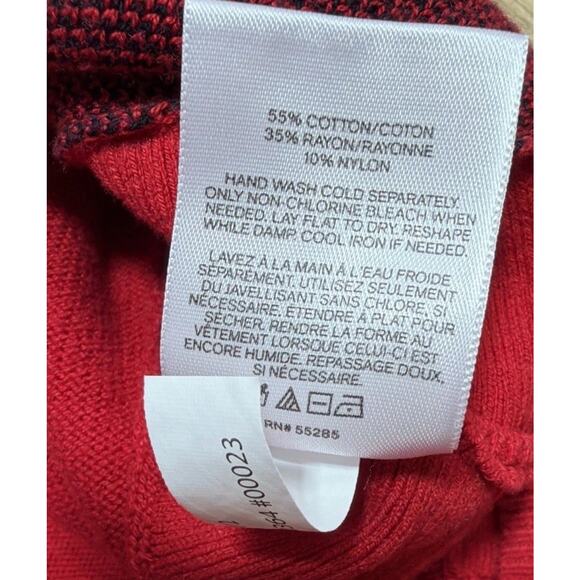 Express Women’s Sweater Size XS Red Aztec Geometric 3/4 Sleeve Warm - Picture 7 of 7